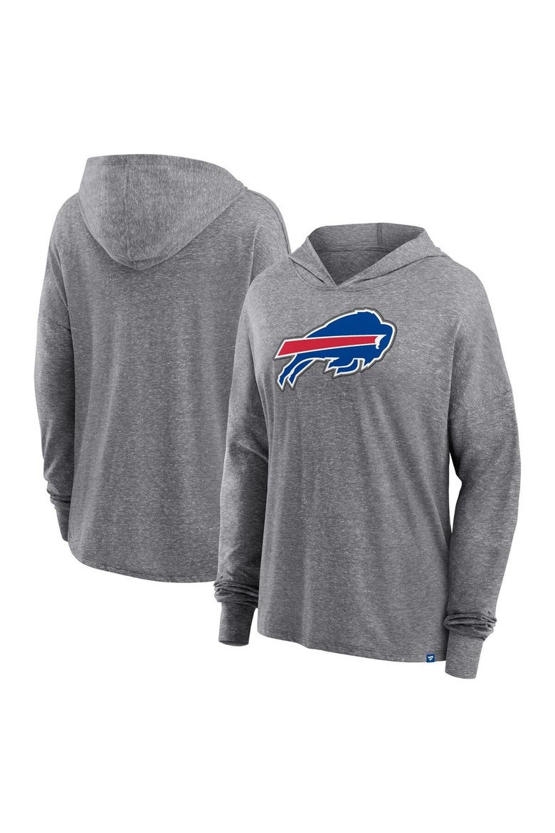 Women's Fanatics Branded Heather Gray Buffalo Bills Cozy Primary Pullover Hoodie, Main, color, Heather Gray