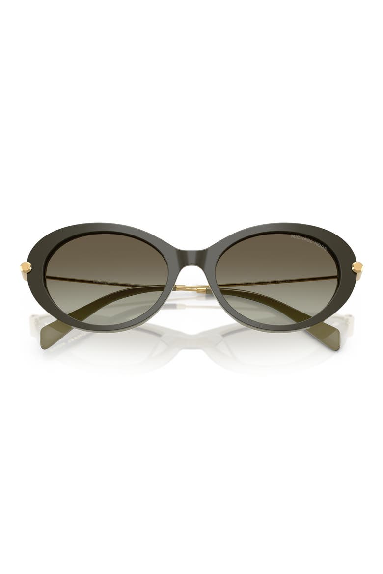 53mm Gradient Oval Sunglasses, Alternate, color, OLIVE SMOKE / OLIVE GRADIENT