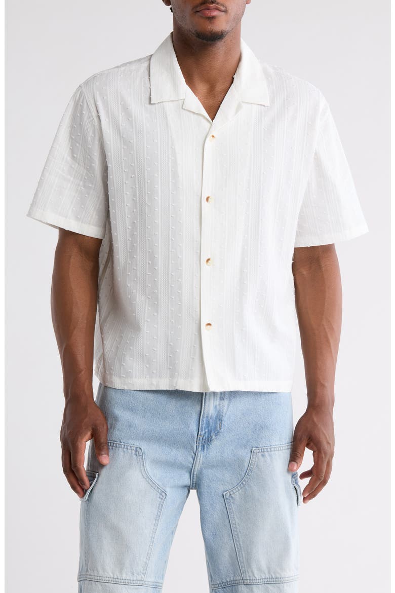 Pointelle Camp Shirt, Main, color, WHITE