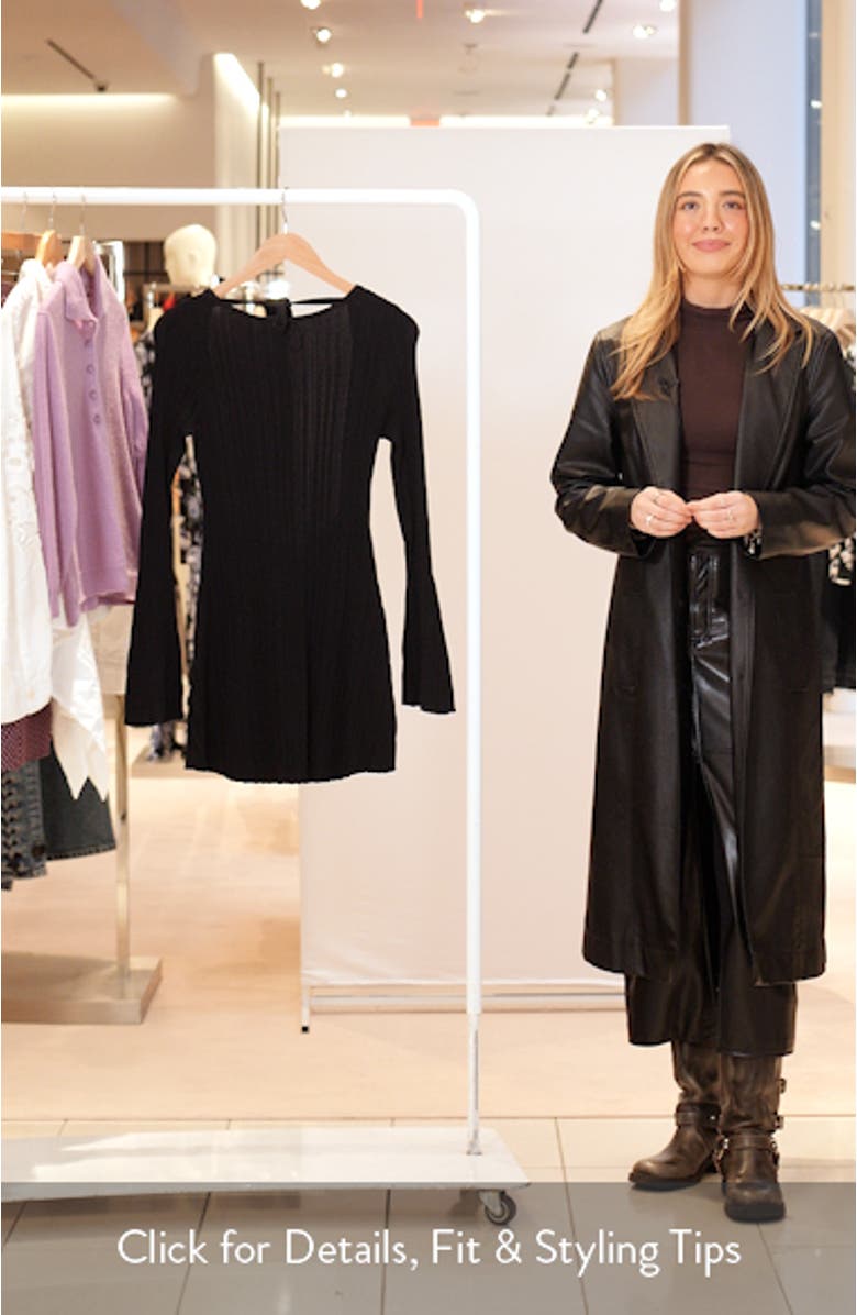 Mayok Open Back Long Sleeve Rib Minidress, sales video thumbnail