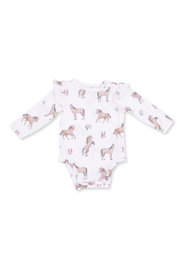 Ruffled Sleeve Bodysuit, Main, color, PINK