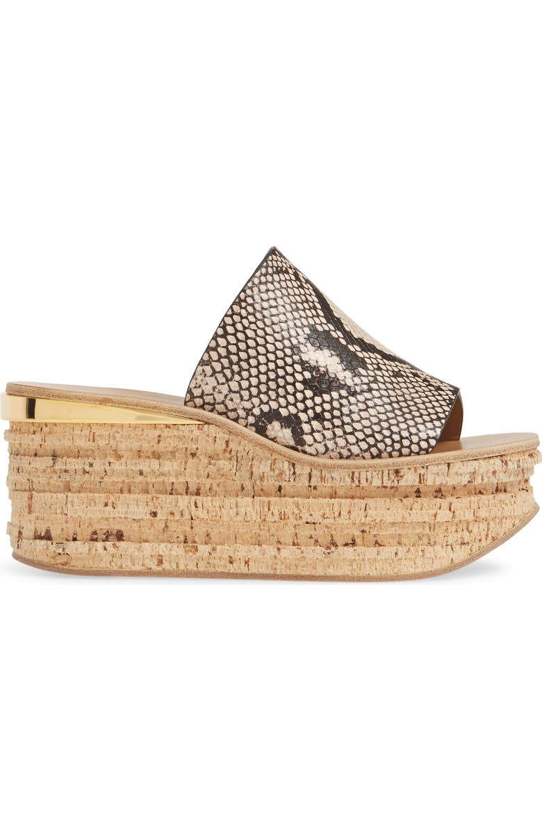 Chloé Camille Python Embossed Platform Sandal, Alternate, color,