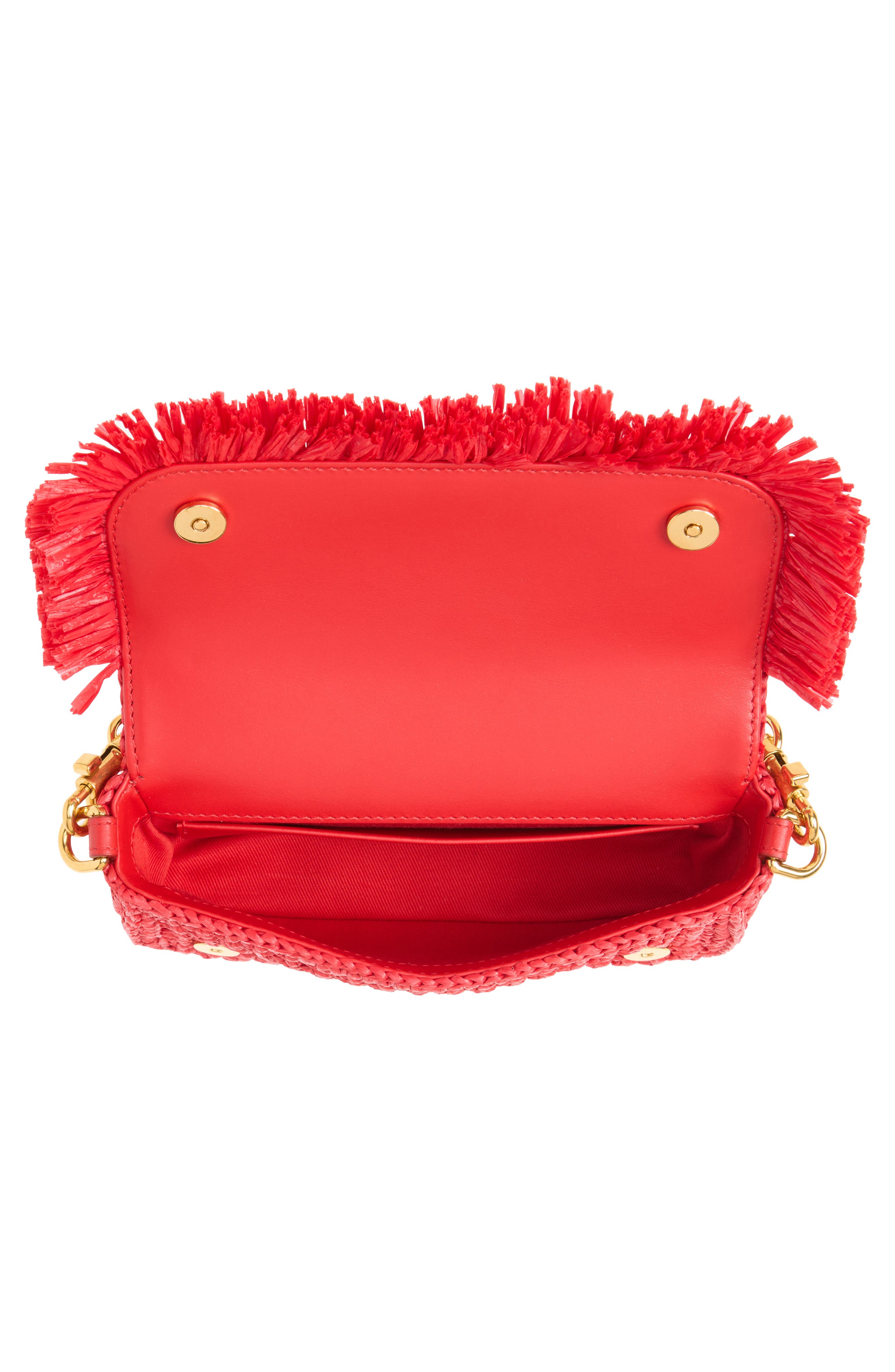 Faux Raffia Shoulder Bag, Alternate, color, 87124 ROSSO PAPAVERO