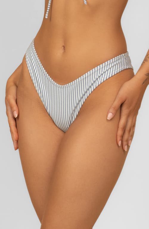Montce Lulu Stripe Bikini Bottoms In Blue