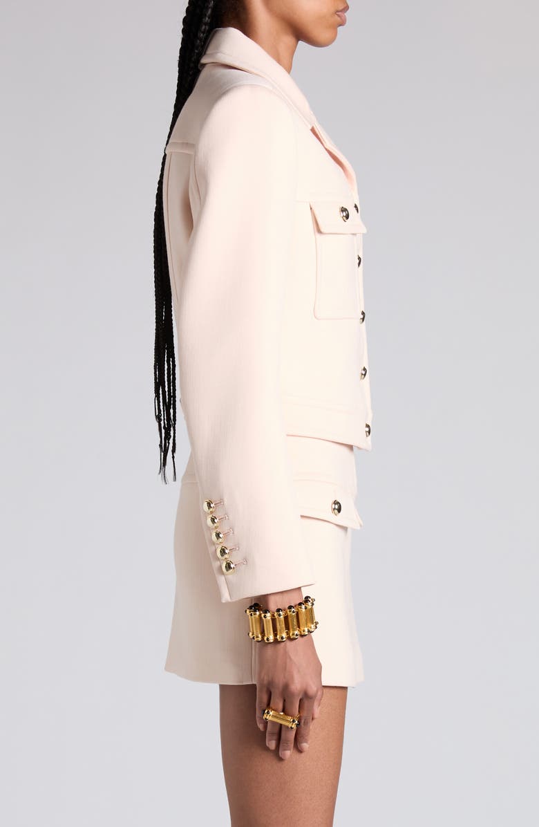 TOM FORD Compact Stretch Wool Crop Jacket, Alternate, color, Dp067 Almost Blush