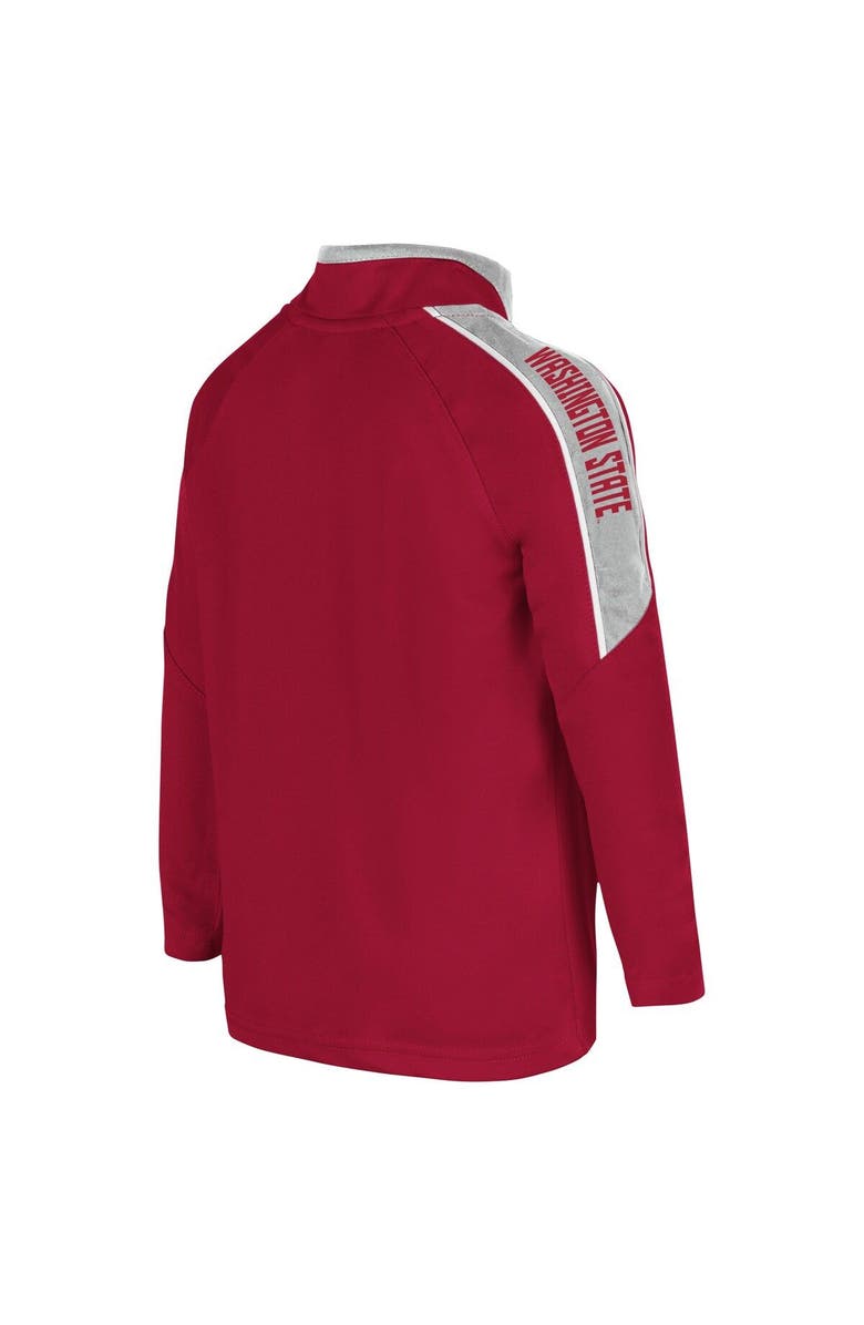 COLOSSEUM Toddler Colosseum Crimson Washington State Cougars Team Raglan Quarter-Zip Windshirt, Alternate, color,