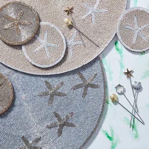 Joanna Buchanan Hand Beaded Coasters In Neutral