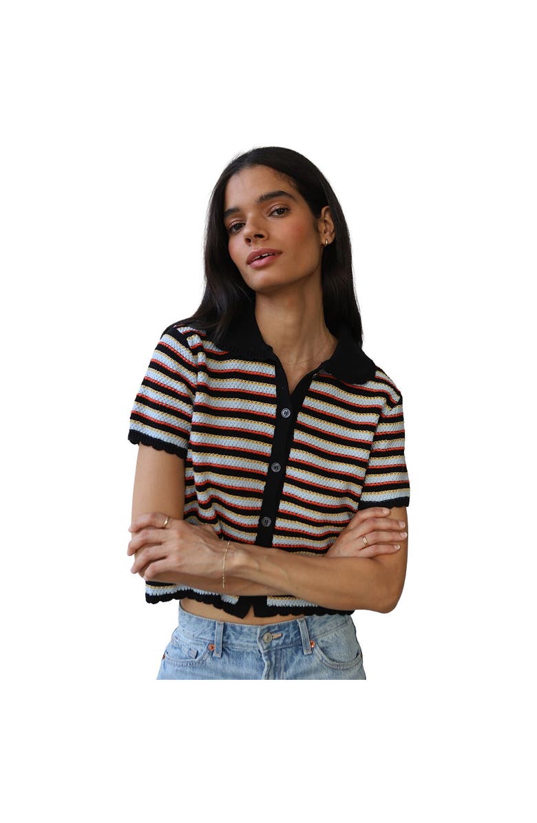 Callahan Mai Crochet Polo - Women's, Alternate, color, Black