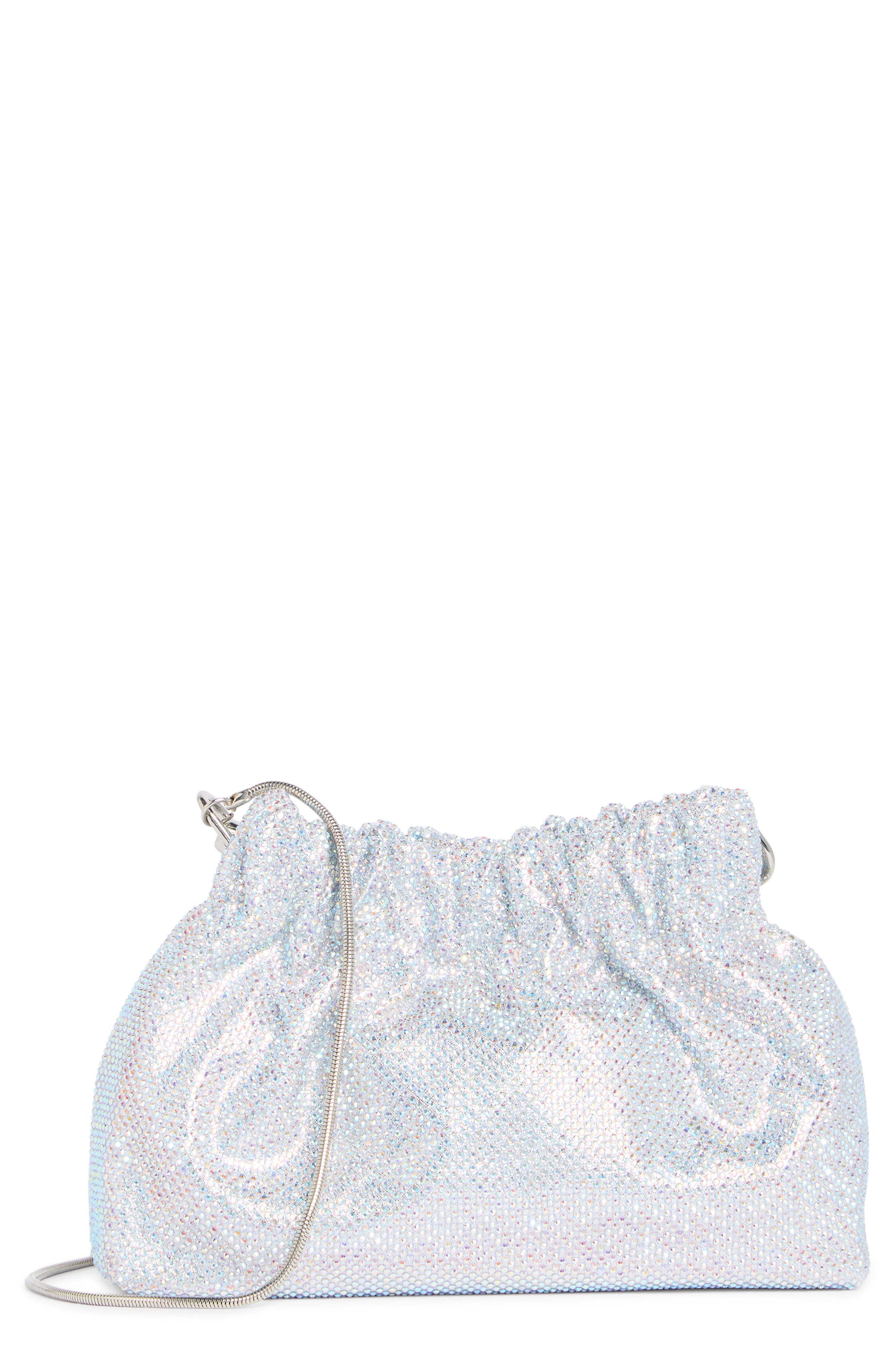 Jessica McClintock Leann Crystal Embellished Clutch, Main, color, 