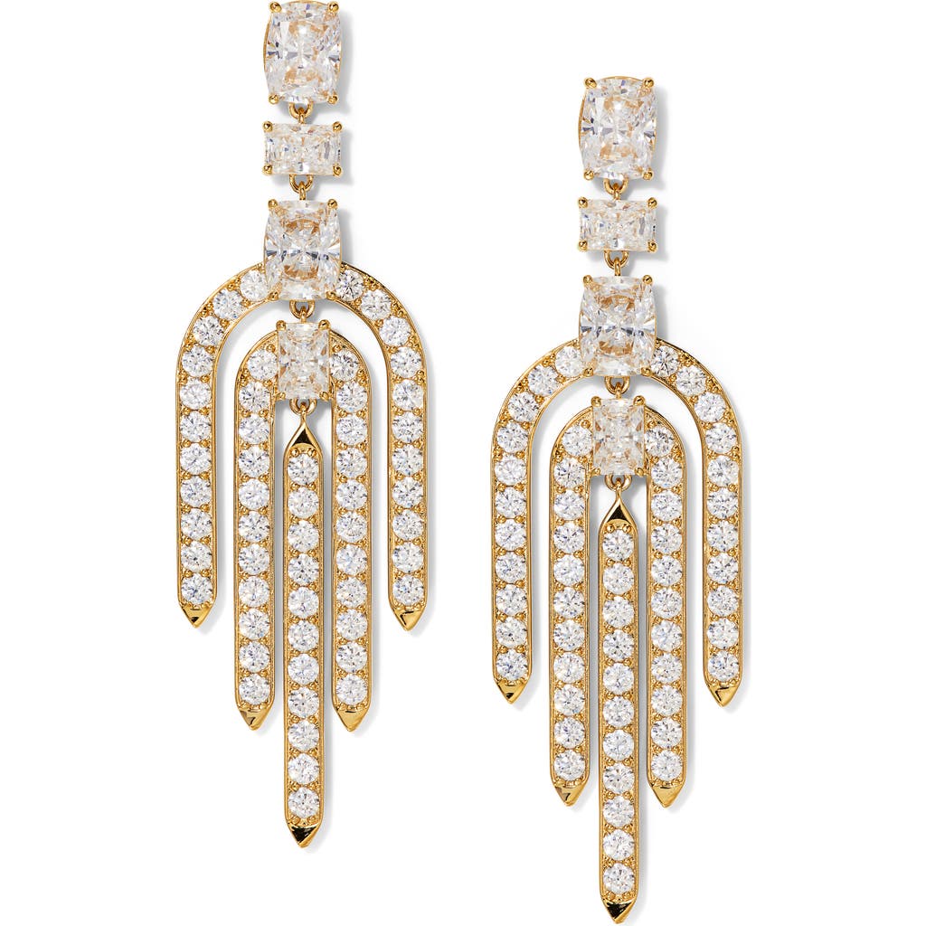 Nadri Large Northern Lights Chandelier Earrings in Gold
