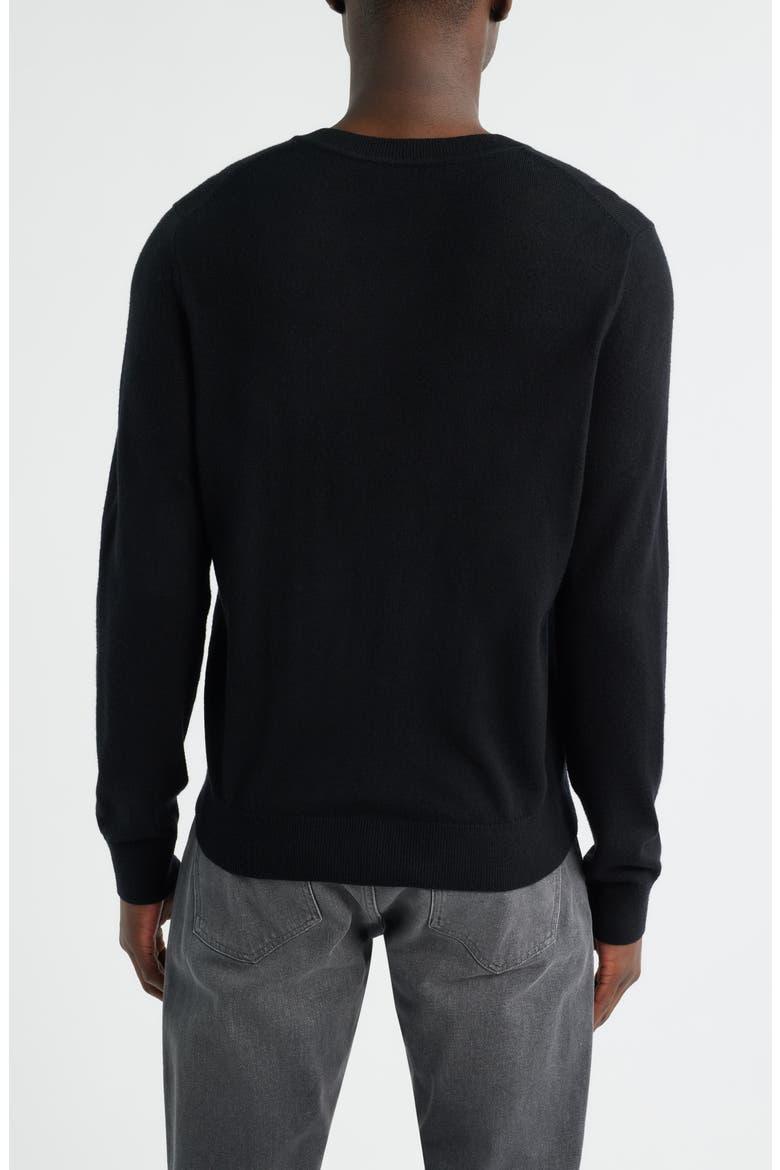 Merino Wool V-Neck Sweater, Alternate, color, BLACK