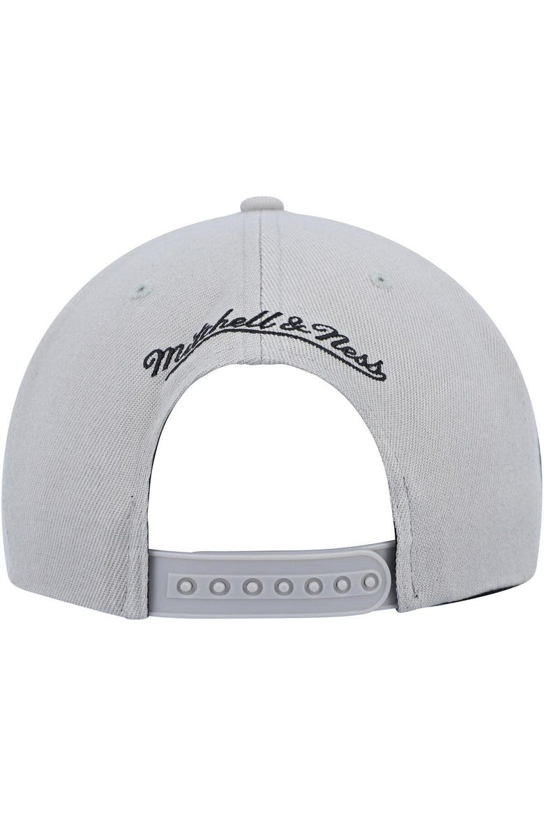 Men's Mitchell & Ness Gray Brooklyn Nets Side Core 2.0 Snapback Hat, Alternate, color, Gray