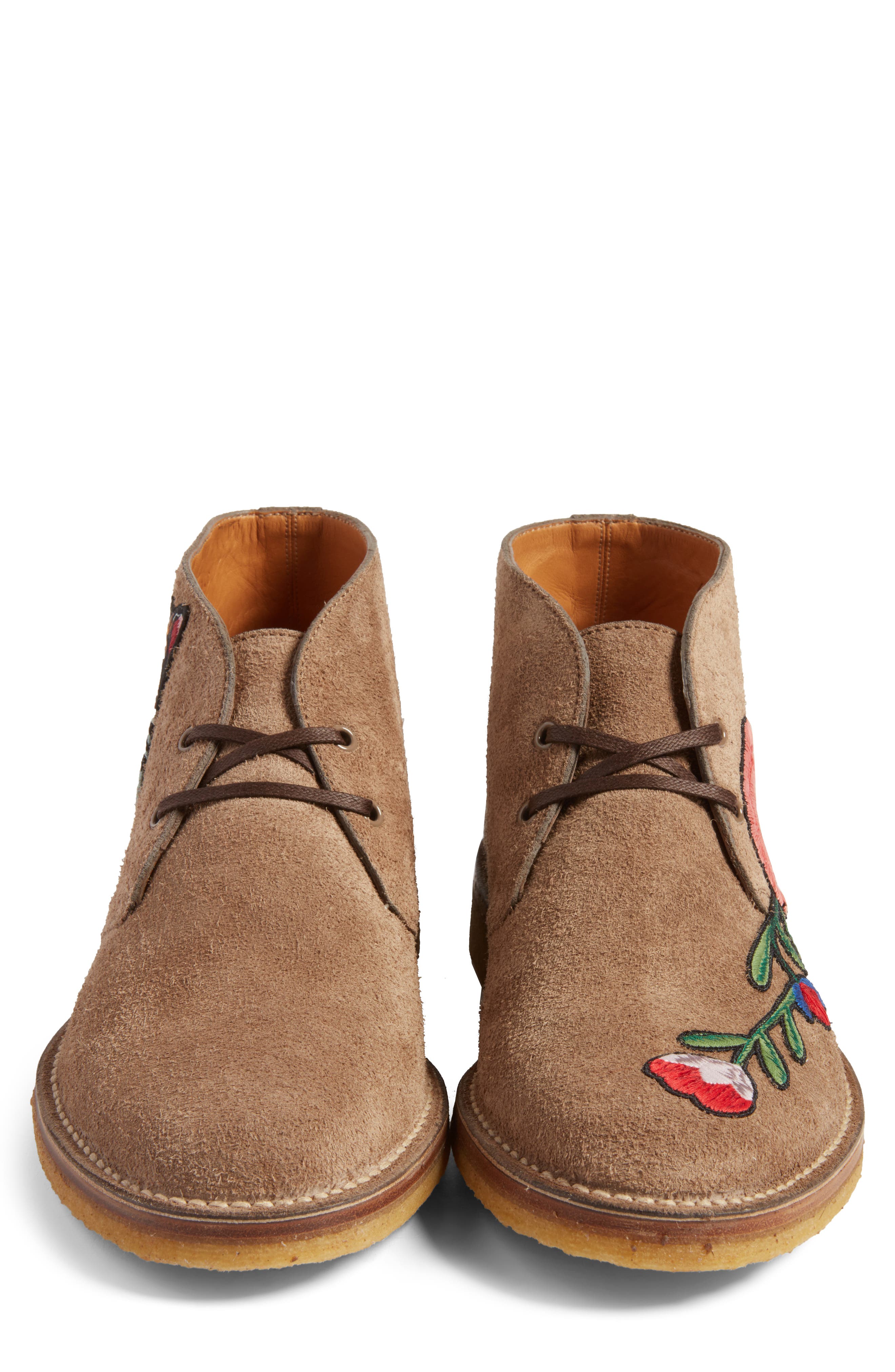 Gucci New Moreau Embroidered Chukka Boot, Alternate, color, 