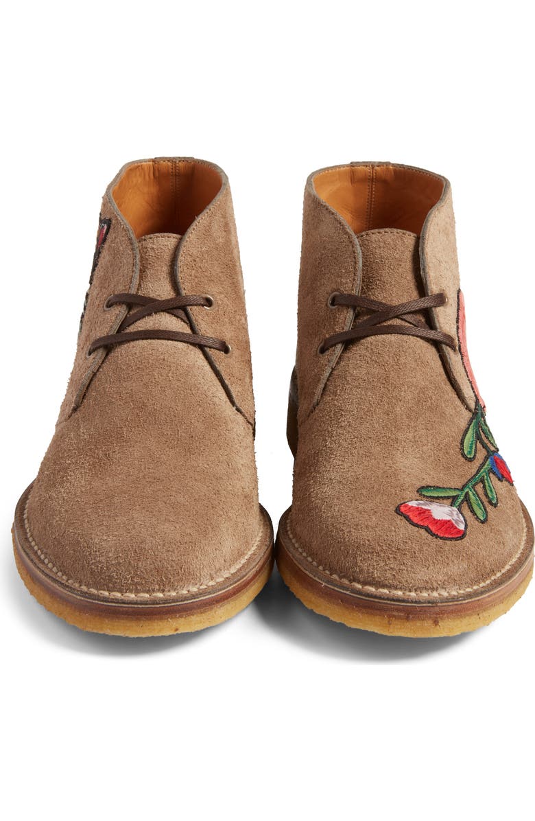 Gucci New Moreau Embroidered Chukka Boot, Alternate, color,