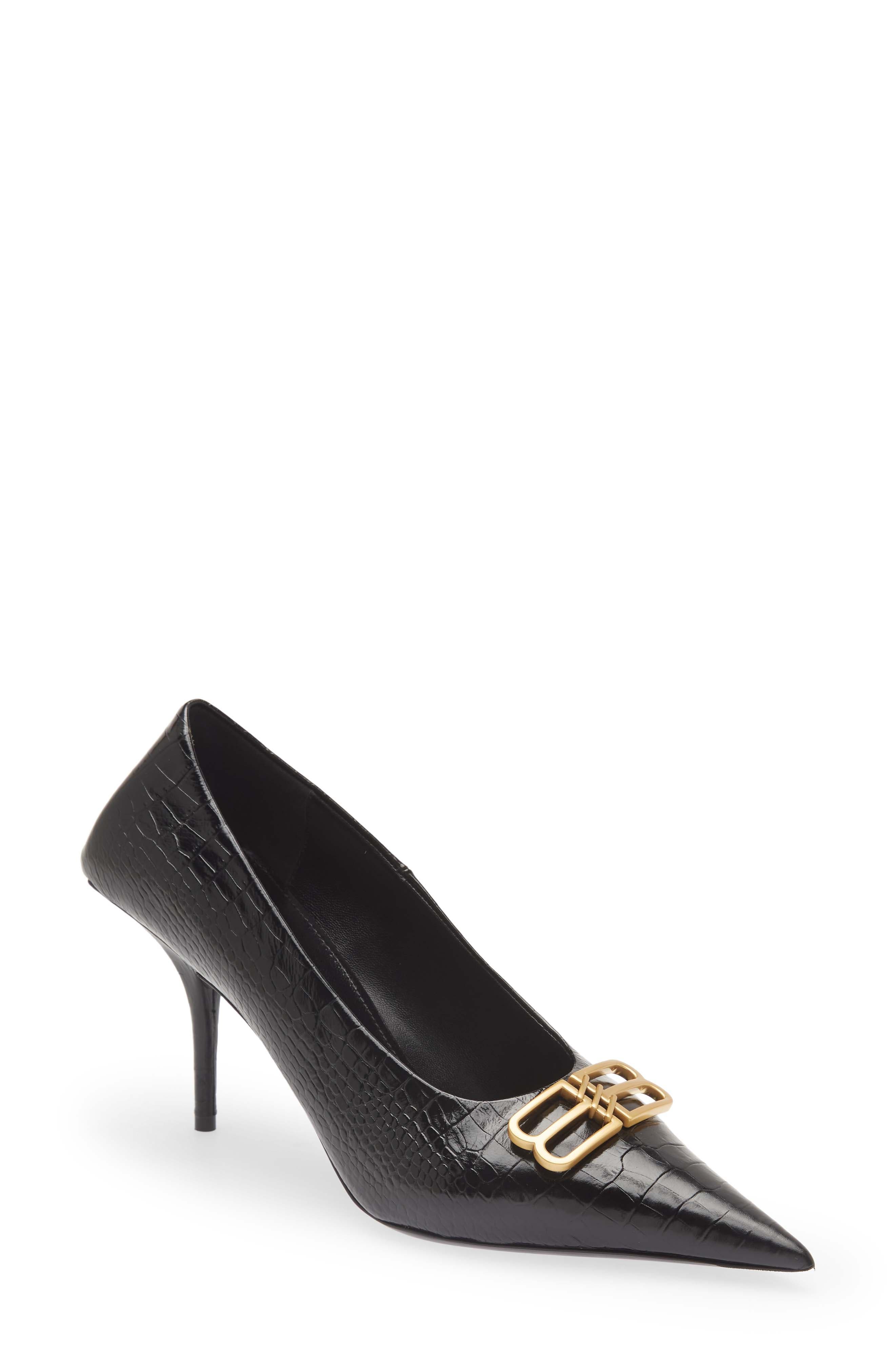 Balenciaga Knife BB Logo Pointed Toe Pump, Main, color, 