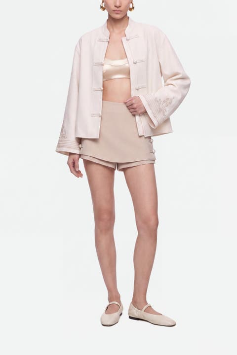 Embroidery Detail Oversized Jacket