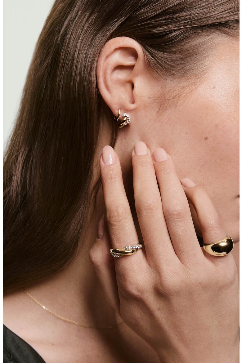 Dôme Brioche Pavé Lab Grown Sapphire Ring, Alternate, color, 18k Gold Vermeil