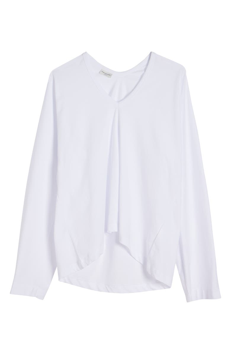 Dries Van Noten Hena V-Neck Long Sleeve Cotton T-Shirt, Alternate, color, 