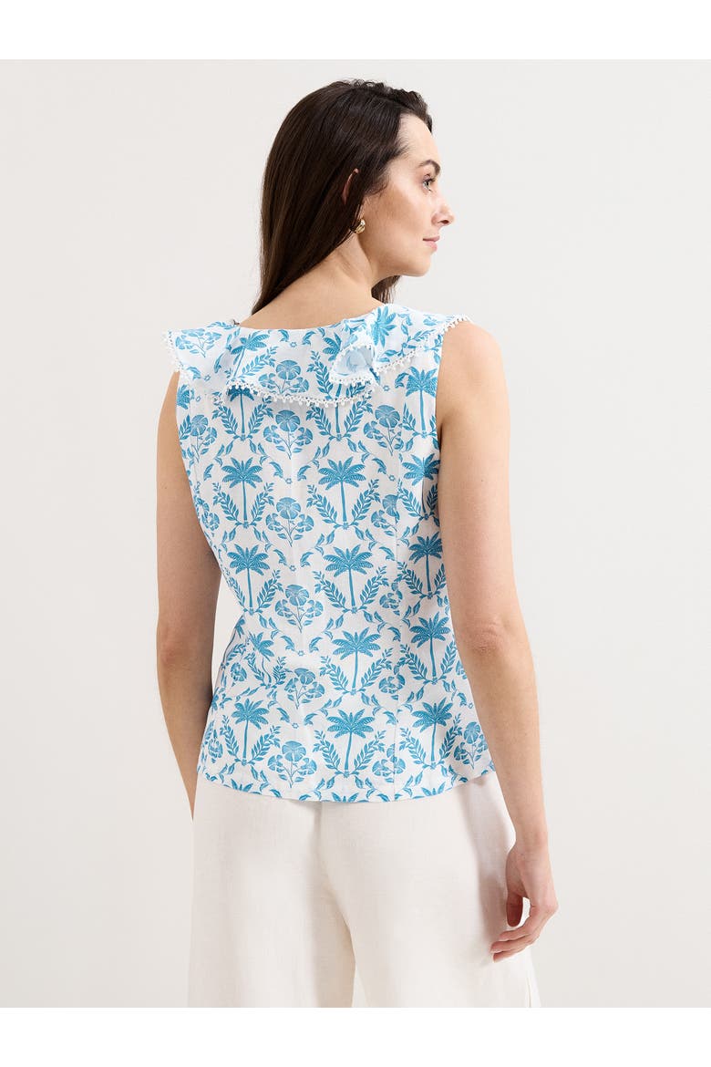 Rhona Linen Blouse, Alternate, color, Blue
