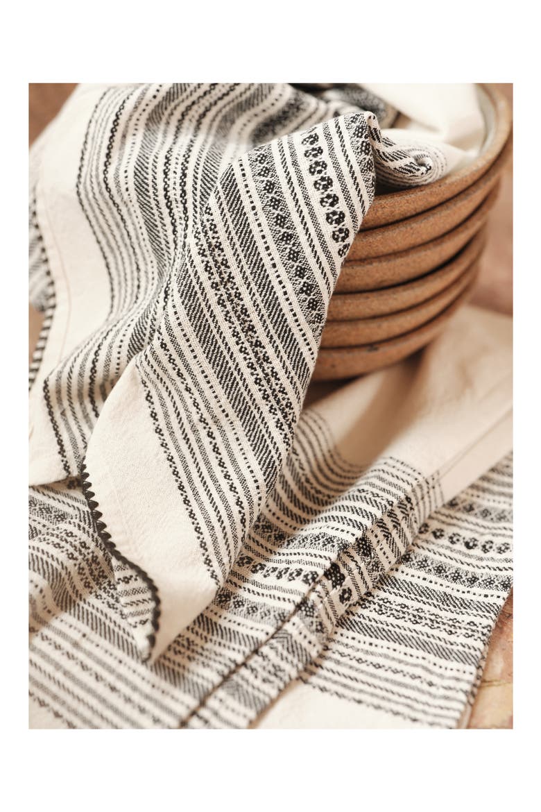Oak 2-Pack Organic Cotton Hand Towels, Alternate, color, UNDYED/ BLACK