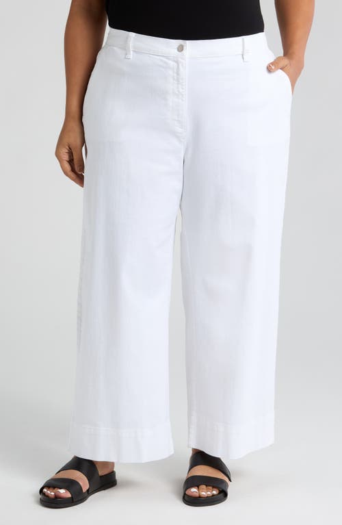 Eileen Fisher High Waist Wide Leg Ankle Jeans In White