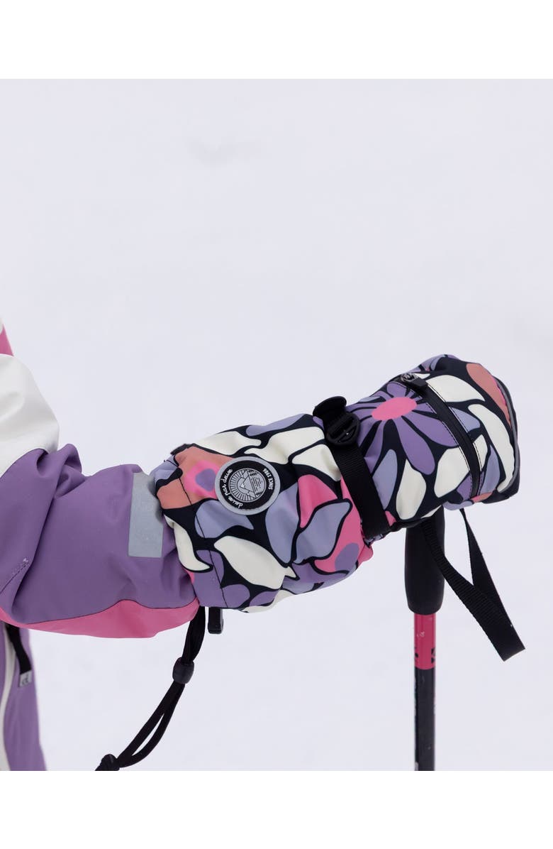 Deux par Deux Winter Mittens Teknik Retro Flower, Main, color, Black