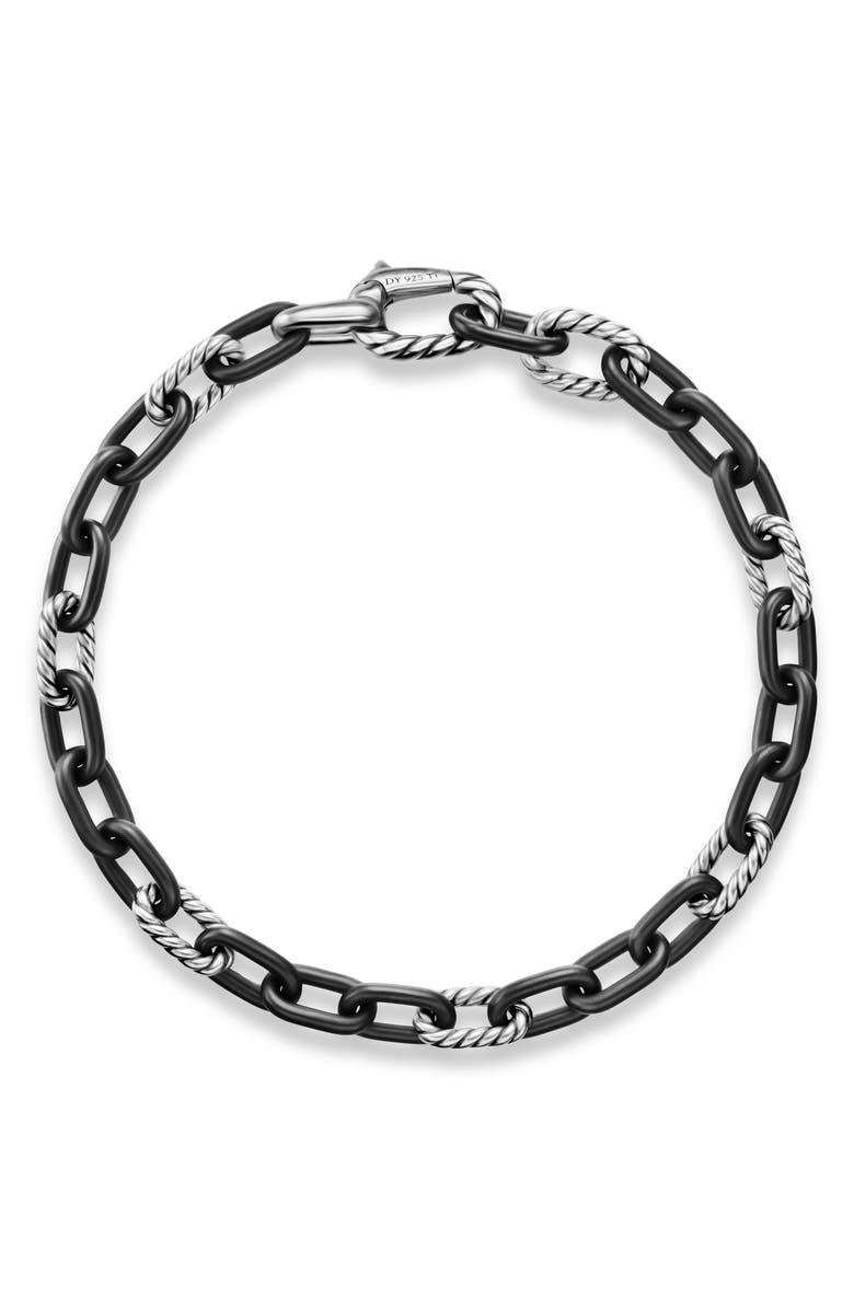 David Yurman Madison Link Bracelet, Alternate, color, Black/ Silver