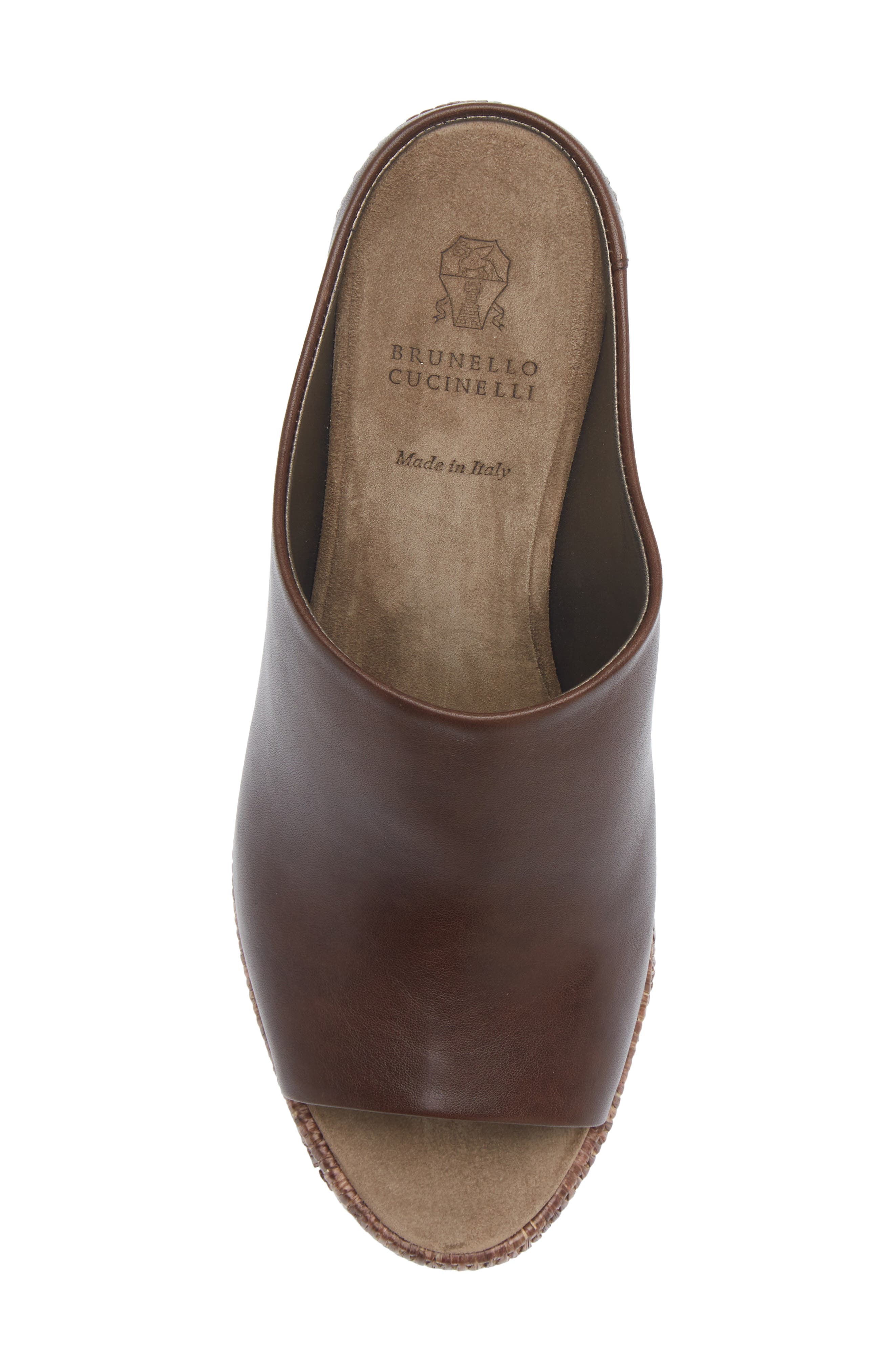 Brunello Cucinelli Espadrille Wedge Sandal, Alternate, color, Chocolate
