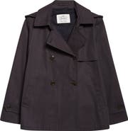 Herno Double Breasted Hooded Short Trench Coat