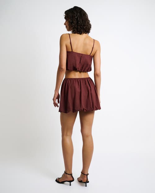 Shop Onia Air Linen Bubble Mini Skirt In Rum
