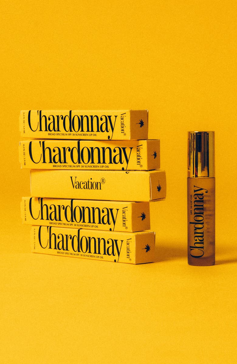 Vacation Chardonnay Lip Oil SPF 30, Alternate, color,