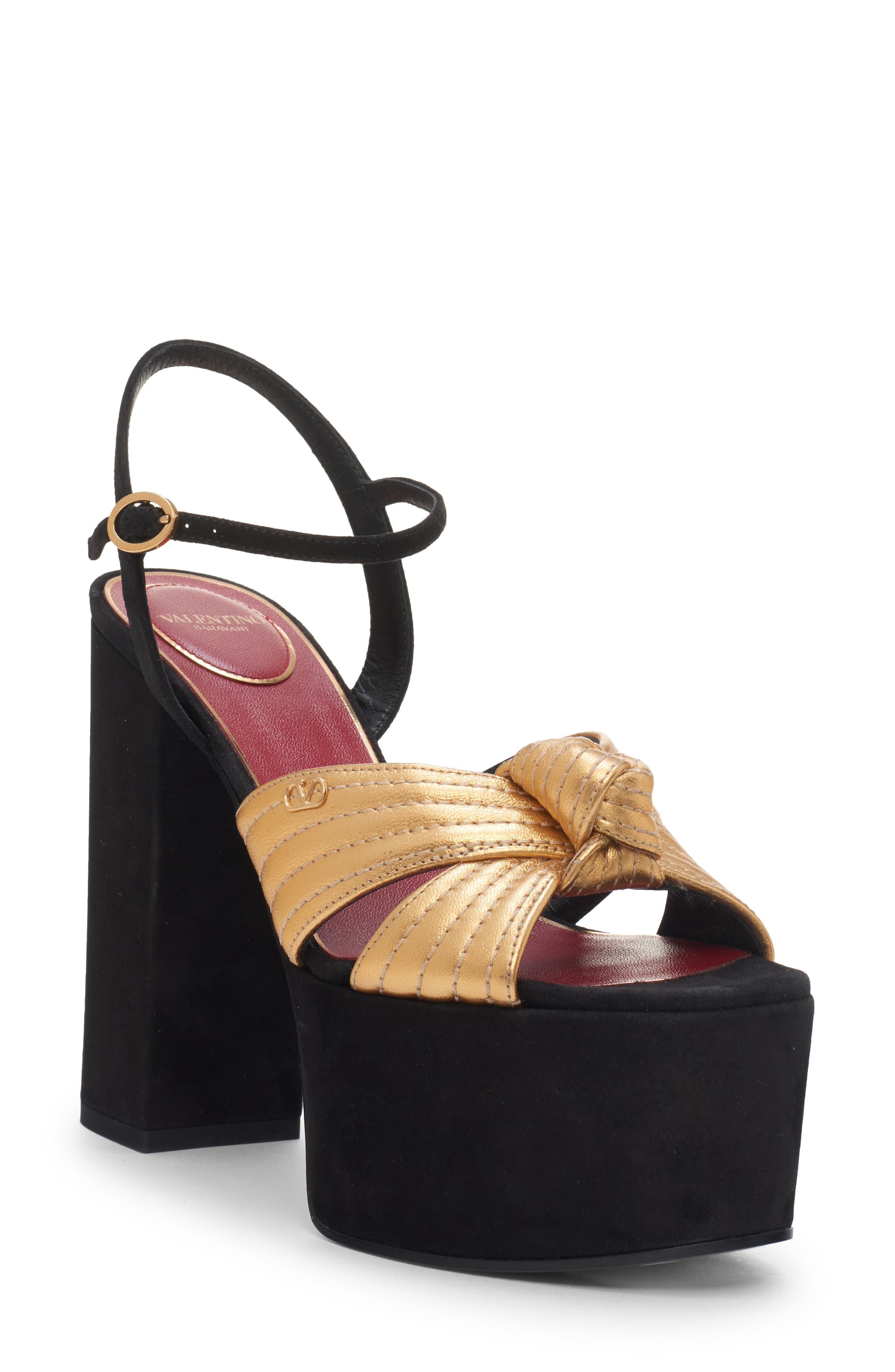 Crasher Platform Sandal, Main, color, BLACK/ GOLD