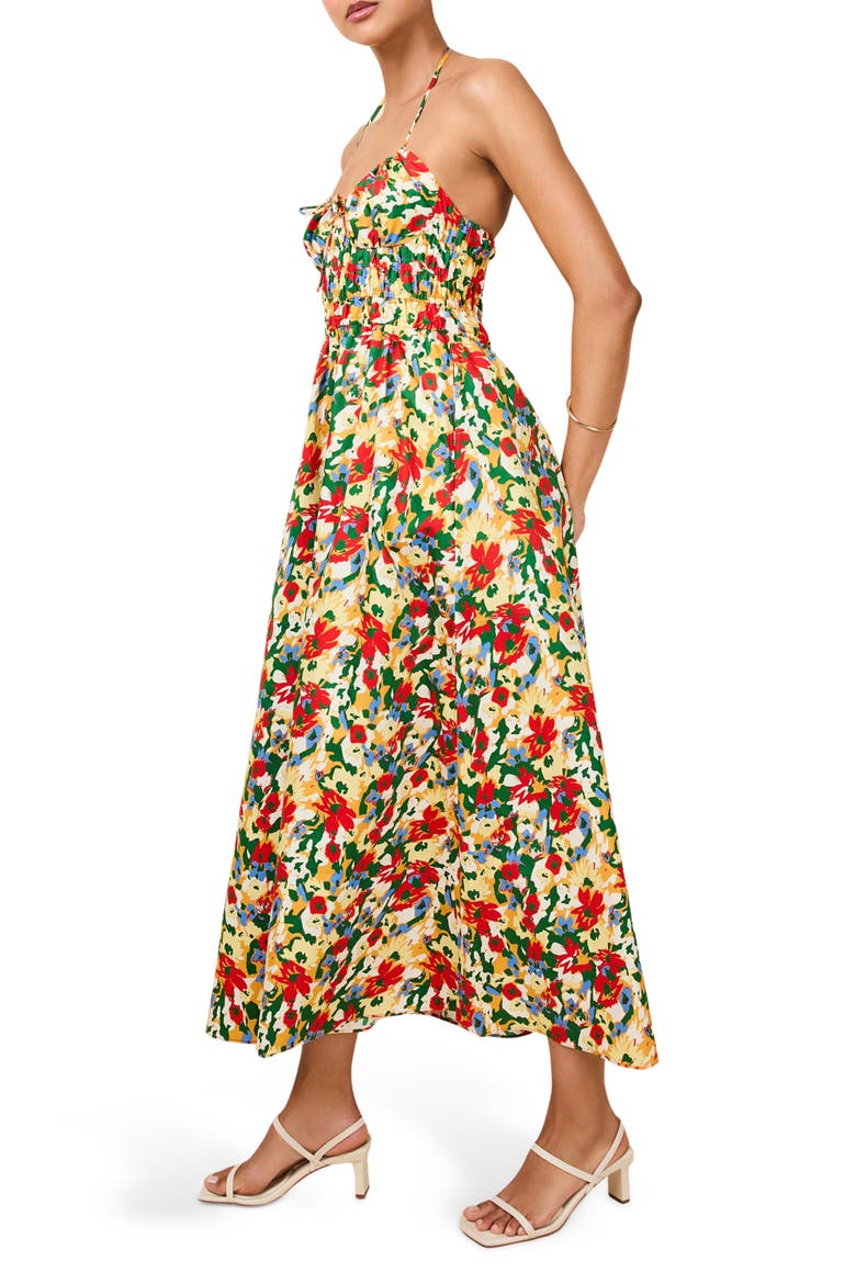 The Lolita Floral Print Halter Maxi Dress, Alternate, color, PICASSO FLORAL