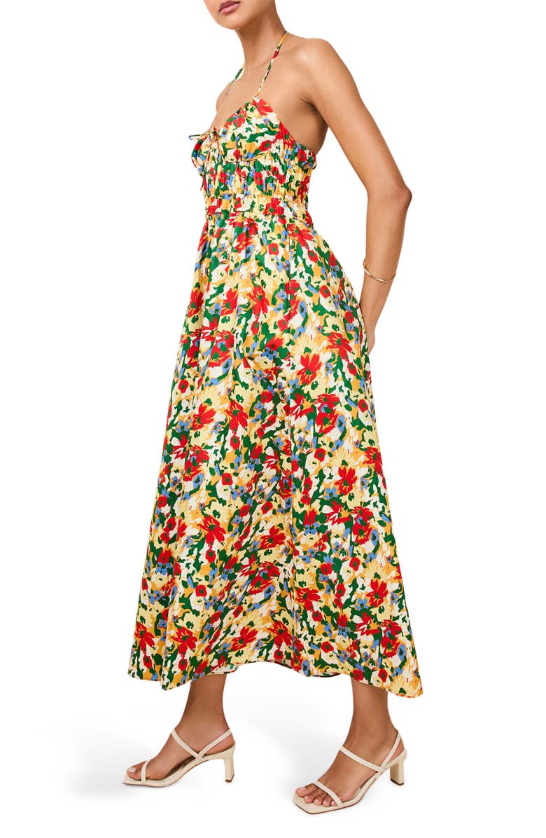 Solid & Striped The Lolita Floral Print Halter Maxi Dress, Alternate, color, Picasso Floral