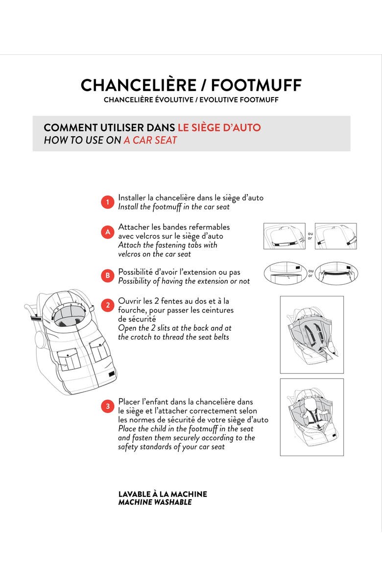 Deux par Deux Gender Inclusive Evolutive Footmuff Designed for Car Seat and Stroller, Alternate, color, Black