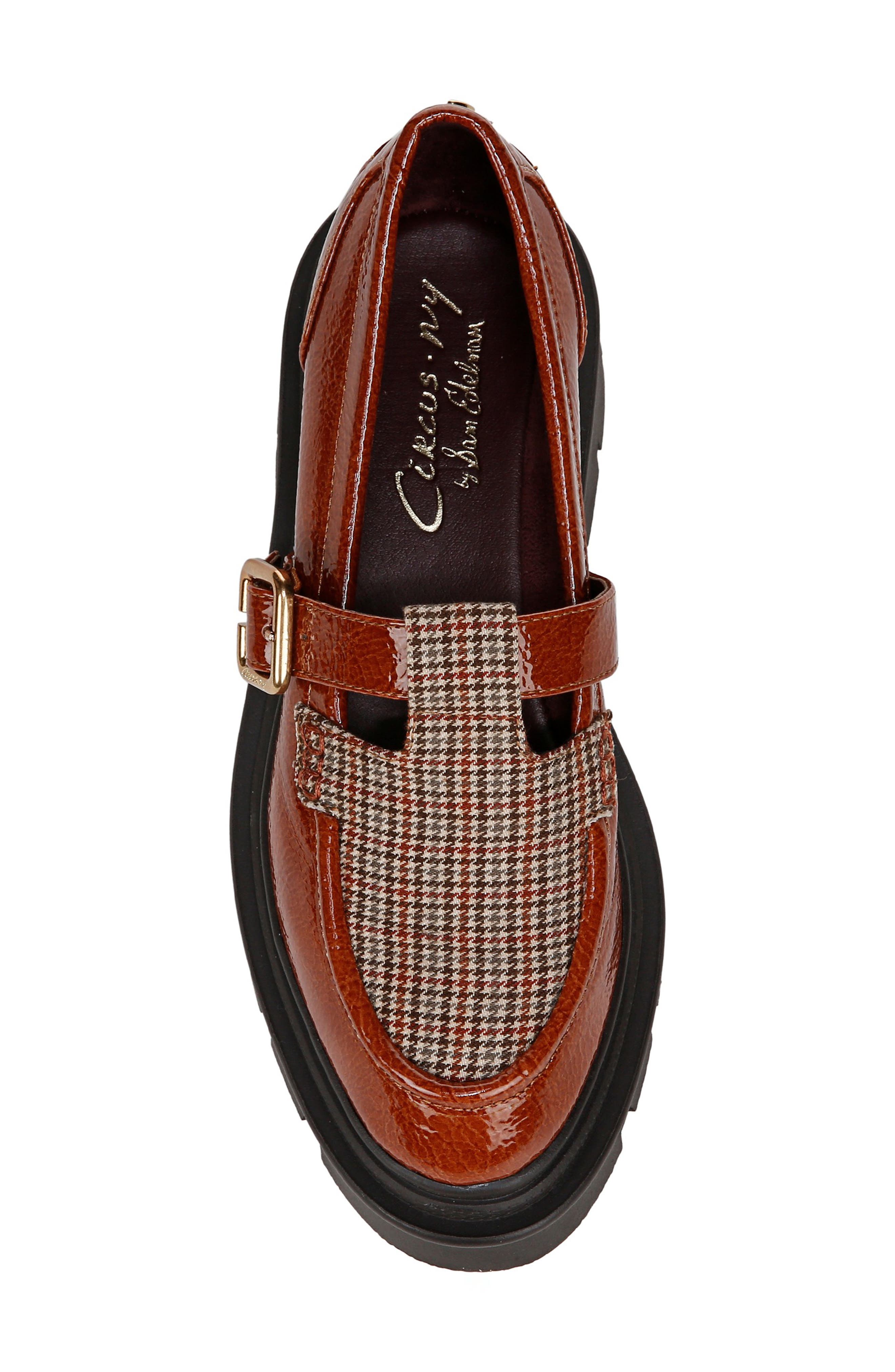 Payson Lug Sole T-Strap Mary Jane, Alternate, color, COGNAC / NATURAL BRO
