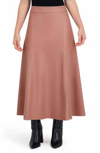 Ookie & Lala Supersoft Faux Leather Geo Seam Maxi Skirt