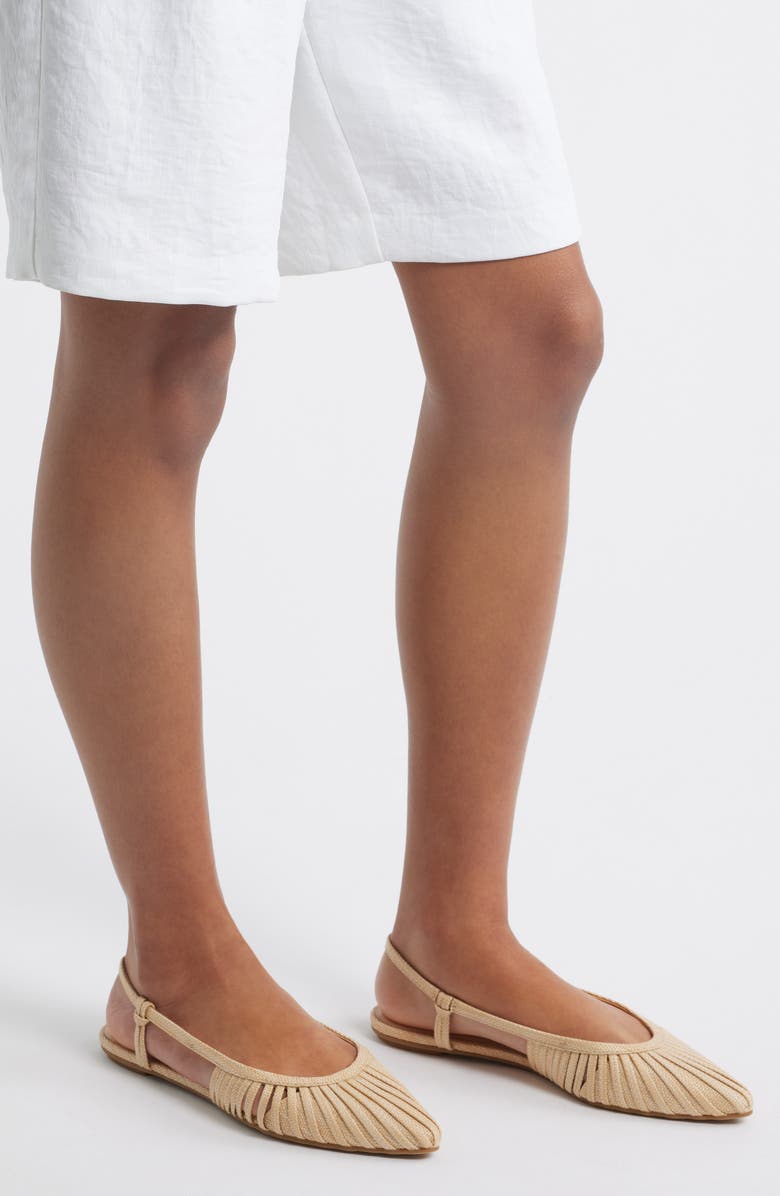 Open Edit Kaira Woven Slingback Flat, Alternate, color, Natural