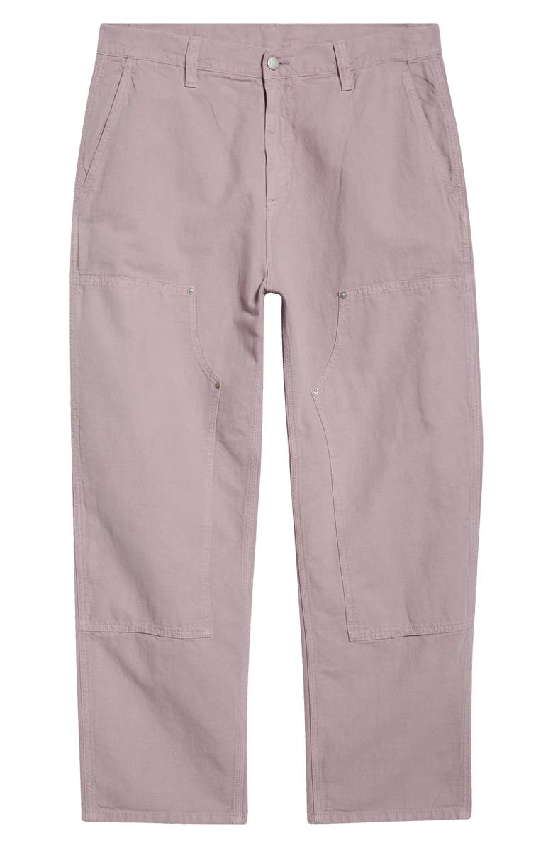 Carhartt Work In Progress Walter Double Knee Cotton & Linen Canvas Pants, Alternate, color, Pink Fog (Garment Dyed)
