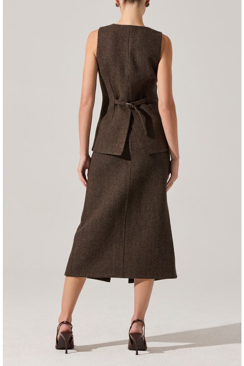 Sonja Plaid Wool Blend Vest, Alternate, color, BROWN PLAID