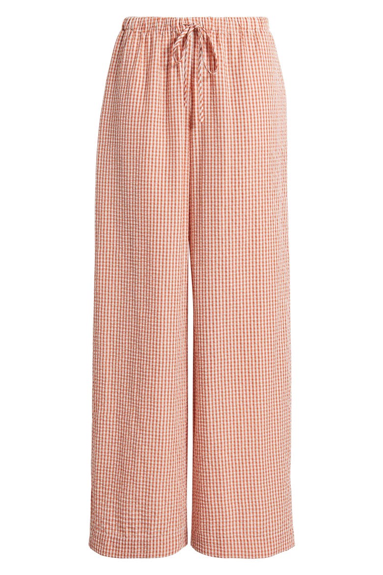 x Styled by COCO! Nina Gingham Seersucker Straight Leg Pants, Alternate, color, CLAY SEERSUCKER