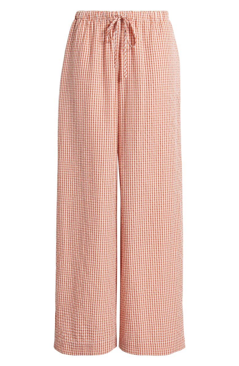 WAYF x Styled by COCO! Nina Gingham Seersucker Straight Leg Pants, Alternate, color, Clay Seersucker