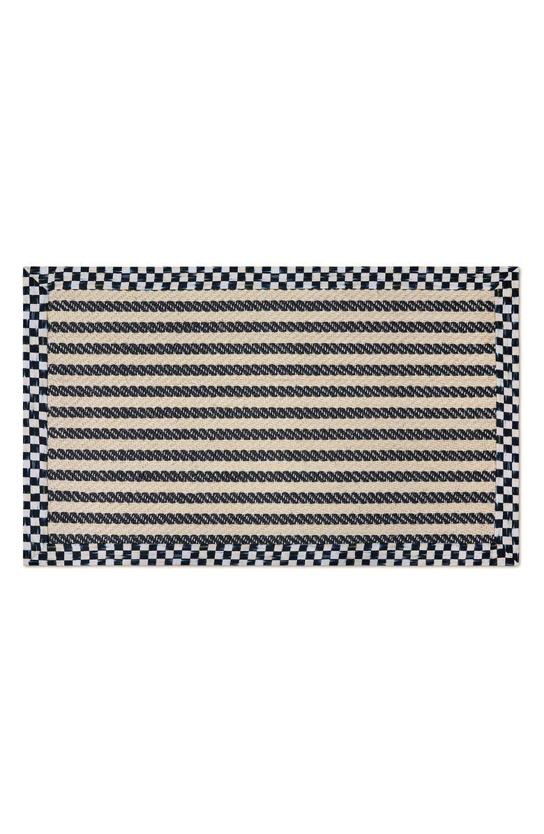 MACKENZIE CHILDS Courtly Check Herringbone Stripe Indoor Rug, Main, color, Black