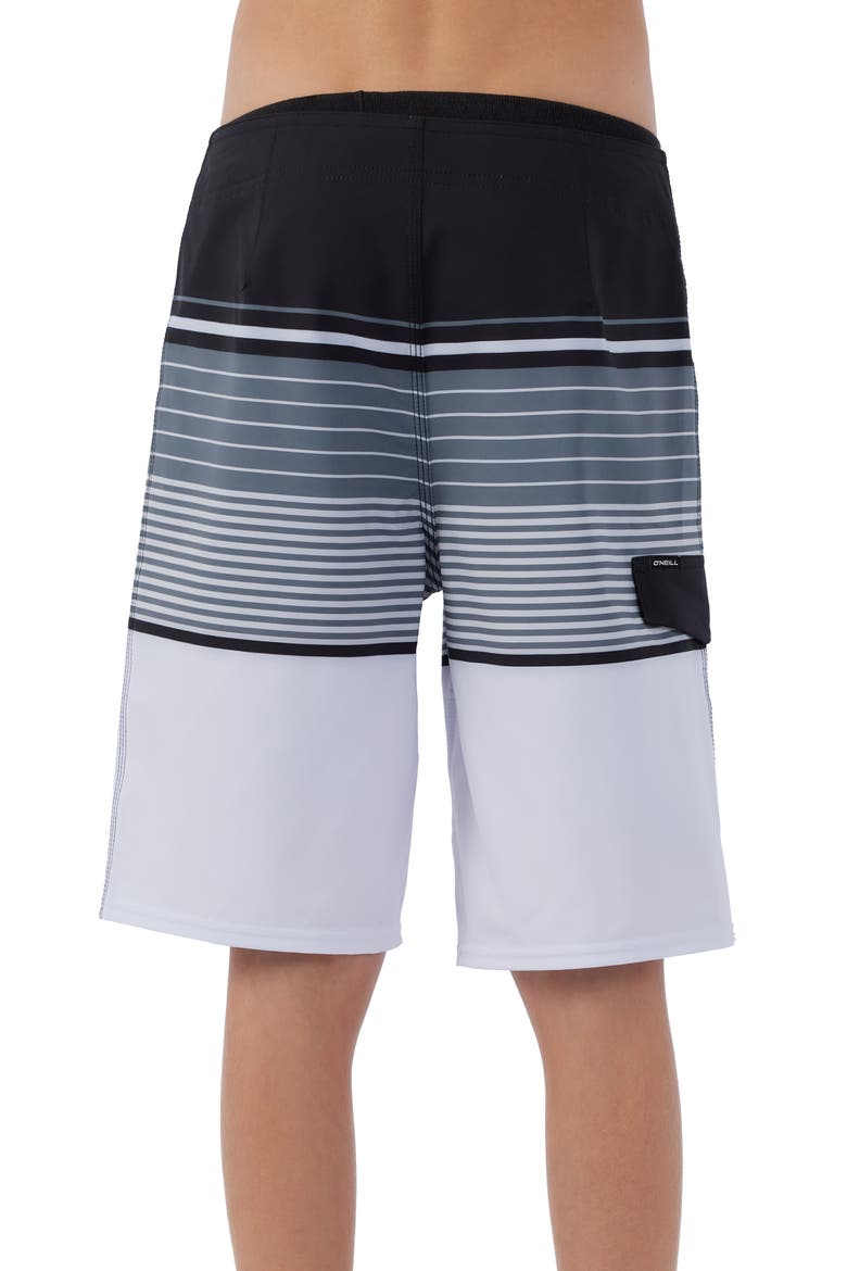 Kids' Lennox Stripe Board Shorts, Alternate, color, WHITE