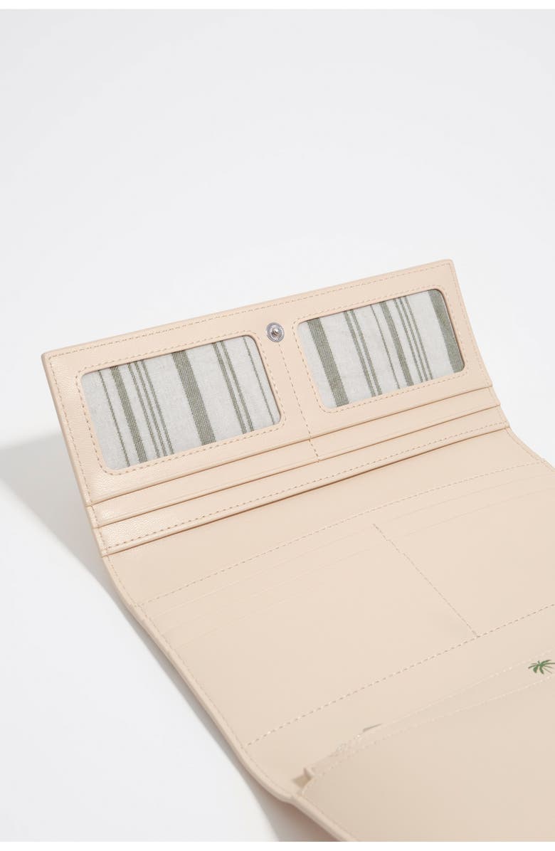 Bimba y Lola Large Leather Palms Wallet, Alternate, color, Sand