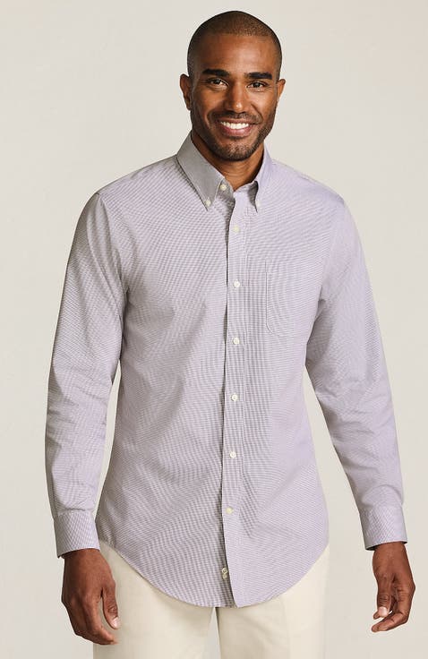 No Iron Supima Cotton Pinpoint Buttondown Collar Dress Shirt