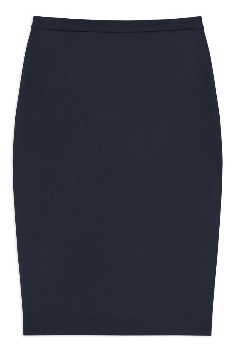 Trace Slim Fit Stretch Wool Skirt, Alternate, color, NOCTURNE NAVY