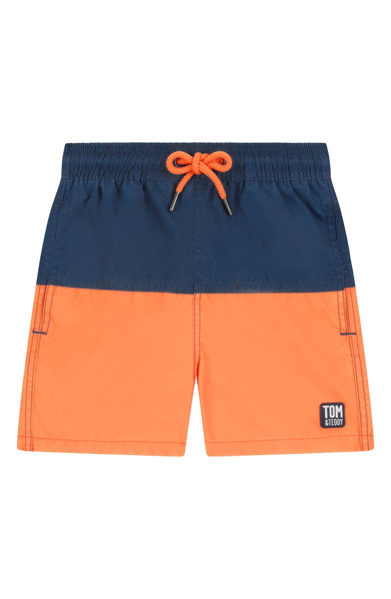 Tom & Teddy Kids' Colorblock Performance Swim Trunks, Main, color,