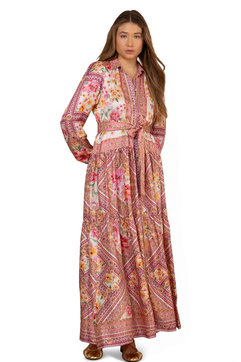 Nicandra Charmeuse Maxi Dress, Alternate, color, Coral