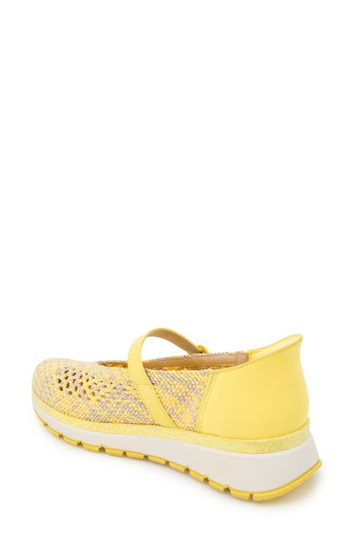 Reaction Kenneth Cole Kuerq Ez Mary Jane Sneaker In Lemon Multi Knit